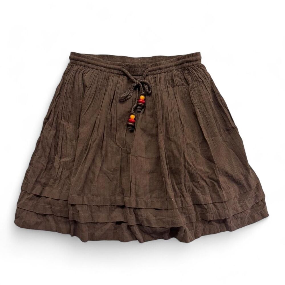 Old Navy Women's Brown Beaded Drawstring Mini Skirt